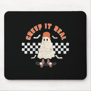 Halloween Creep It Real Ghost Boy Fall Season Skat Mouse Mat
