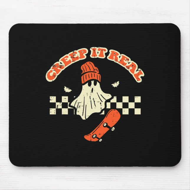 Halloween Creep It Real Ghost Skater Costume Men B Mouse Mat (Front)