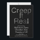 Halloween Creep It Real Skeleton Bones Spine  Invitation<br><div class="desc">Halloween Party Invitation with Creep it Real Hand Lettering</div>
