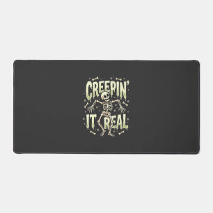Halloween Creepin It Real Dancing Skeleton Design Desk Mat
