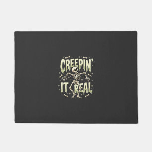Halloween Creepin It Real Dancing Skeleton Design Doormat