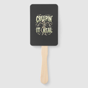 Halloween Creepin It Real Dancing Skeleton Design Hand Fan