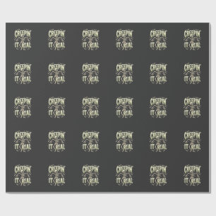 Halloween Creepin It Real Dancing Skeleton Design Wrapping Paper