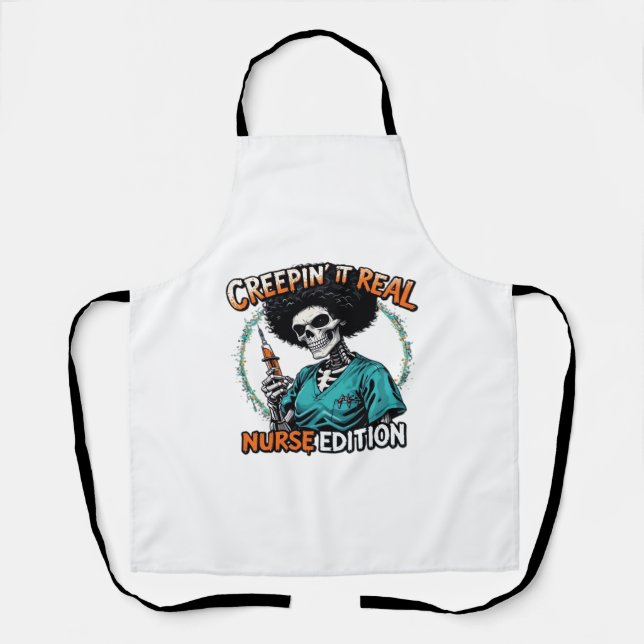 Halloween Creepin It Real! Nurse Edition Classic T Apron (Front)