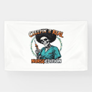 Halloween Creepin It Real! Nurse Edition Classic T Banner