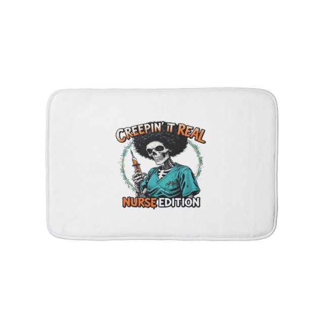 Halloween Creepin It Real! Nurse Edition Classic T Bath Mat (Front)