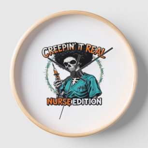 Halloween Creepin It Real! Nurse Edition Classic T Clock