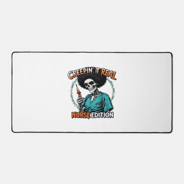 Halloween Creepin It Real! Nurse Edition Classic T Desk Mat (Front)
