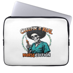 Halloween Creepin It Real! Nurse Edition Classic T Laptop Sleeve