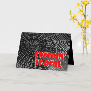Halloween Creepin' it Real Spider Web Card