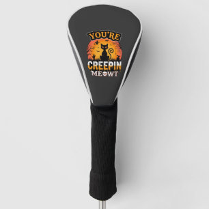 Halloween Creepin Meowt Black Cat Witch Design Golf Head Cover