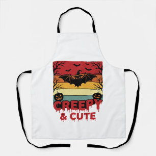 Halloween Creepy and Cute Vintage Bat Apron
