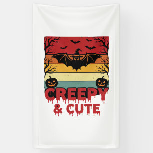 Halloween Creepy and Cute Vintage Bat Banner