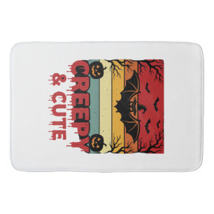 Halloween Creepy and Cute Vintage Bat Bath Mat