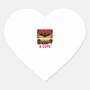 Halloween Creepy and Cute Vintage Bat Heart Sticker