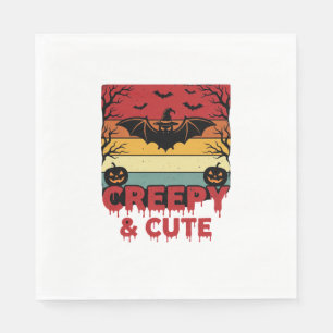 Halloween Creepy and Cute Vintage Bat Napkin