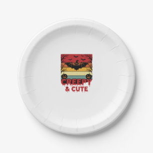 Halloween Creepy and Cute Vintage Bat Paper Plate