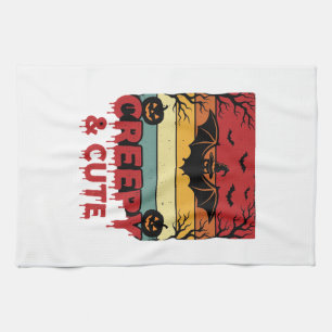 Halloween Creepy and Cute Vintage Bat Tea Towel
