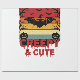 Halloween Creepy and Cute Vintage Bat Wrapping Paper