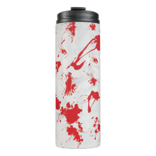 Halloween Creepy Blood Splatter Red White Thermal Tumbler