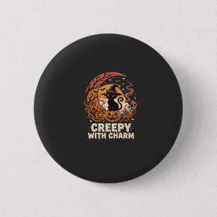 Halloween Creepy Charm Cat 6 Cm Round Badge