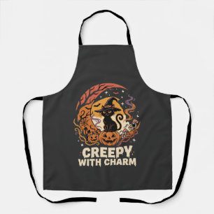 Halloween Creepy Charm Cat Apron