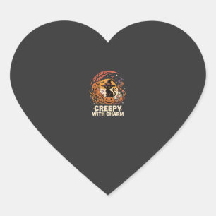 Halloween Creepy Charm Cat Heart Sticker