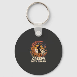 Halloween Creepy Charm Cat Key Ring