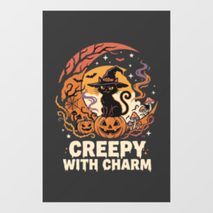 Halloween Creepy Charm Cat Window Cling
