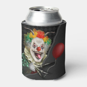 Halloween Creepy Clown Scary Circus Monogrammed Can Cooler
