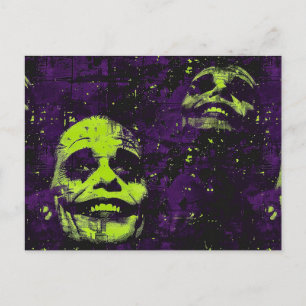 Halloween Creepy Clown Spooky Season Purple Postcard