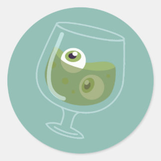 halloween creepy cocktail eyeballs spooky eyes classic round sticker
