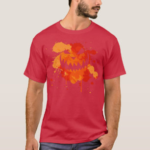 Halloween Creepy Evil Jack o Lantern Smiling Face T-Shirt
