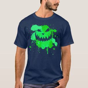 Halloween Creepy Evil Jack o Lantern Smiling Face T-Shirt