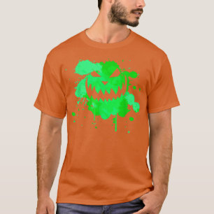 Halloween Creepy Evil Jack o Lantern Smiling Face T-Shirt