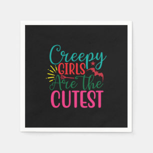 Halloween Creepy Girls Are The Cutest Birthday Napkin