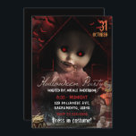 Halloween Creepy Haunted Doll Party Invitation<br><div class="desc">Halloween Creepy Haunted Doll Party Invitations</div>