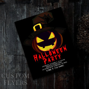 Halloween Creepy Jack O Lantern Party Invitation Flyer