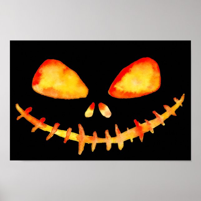 Halloween Creepy Jack O' Lantern Smile Poster (Front)