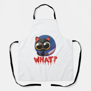 Halloween Creepy Kawaii Evil Black Cat With Knife  Apron