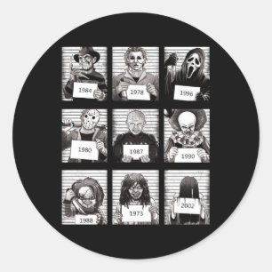 Halloween Creepy Legends Er Hots Horror Classic Round Sticker