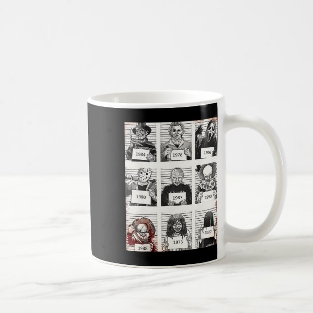 Halloween Creepy Legends Killer Mugshots Horror Fa Coffee Mug (Right)