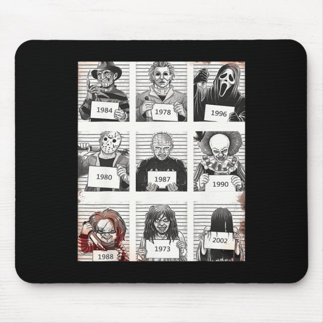 Halloween Creepy Legends Killer Mugshots Horror Fa Mouse Mat (Front)