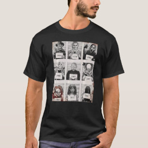 Halloween Creepy Legends Killer Mugshots Horror Fa T-Shirt