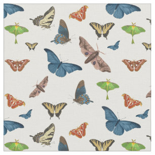 halloween creepy moth print fabric