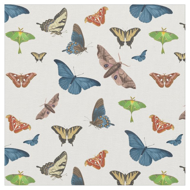 halloween creepy moth print fabric (Close Up)