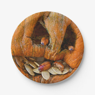 Halloween Creepy Pumpkin Bugs Paper Plate