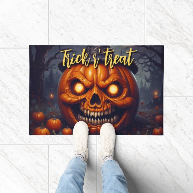 Halloween Creepy Pumpkin Fullmoon Doormat (Indoor)