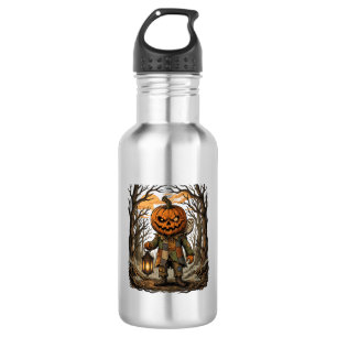 Halloween Creepy Pumpkin Scarecrow Lantern Owl Hau 532 Ml Water Bottle