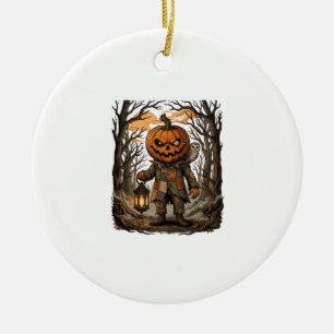 Halloween Creepy Pumpkin Scarecrow Lantern Owl Hau Ceramic Tree Decoration